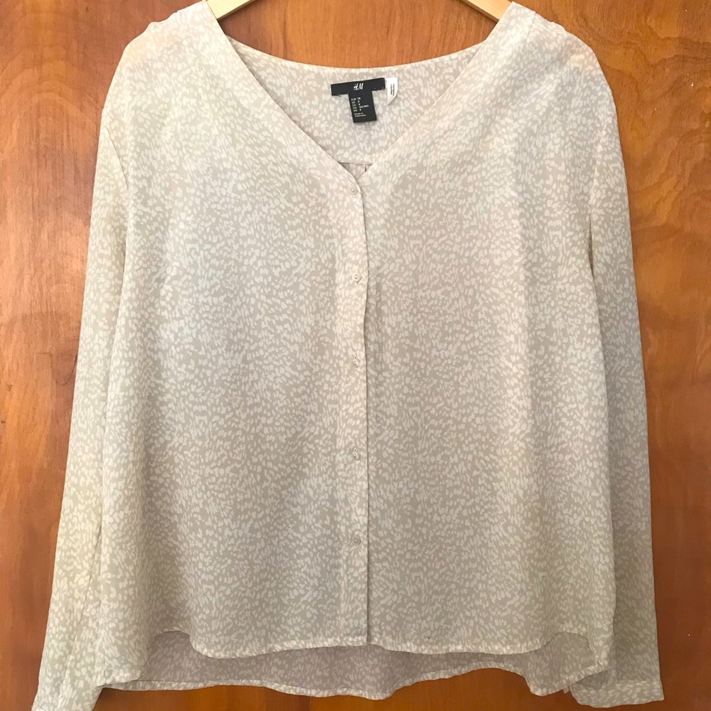 long sleeves sheer blouse